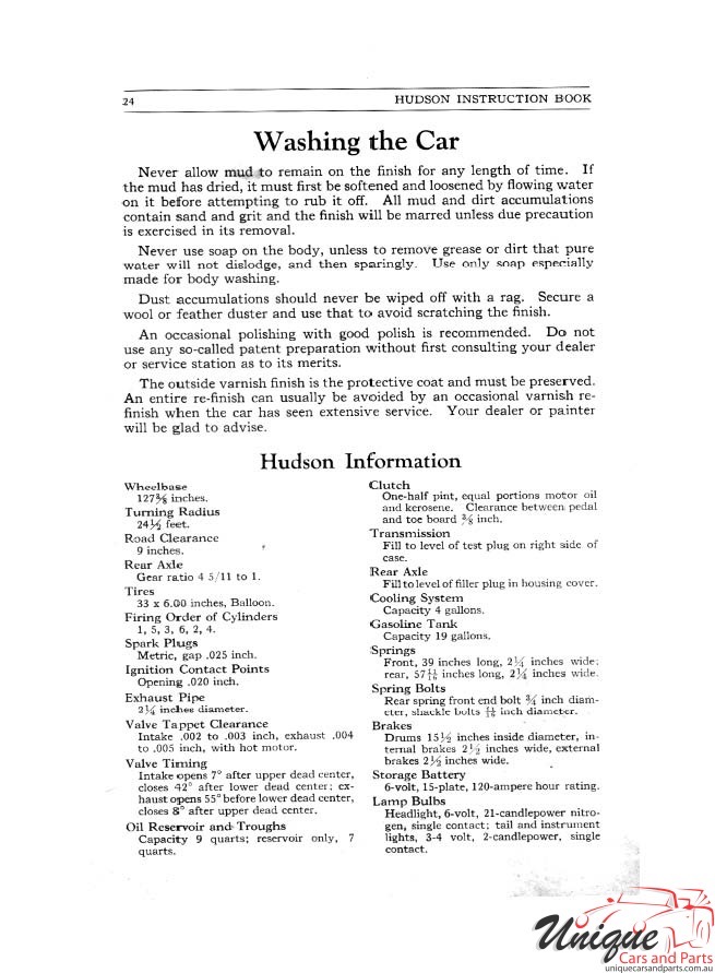 1925 Hudson Super-Six Instruction Book Page 21